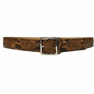 Ceinture <b>Cuir Imprimé Python orange</b>
